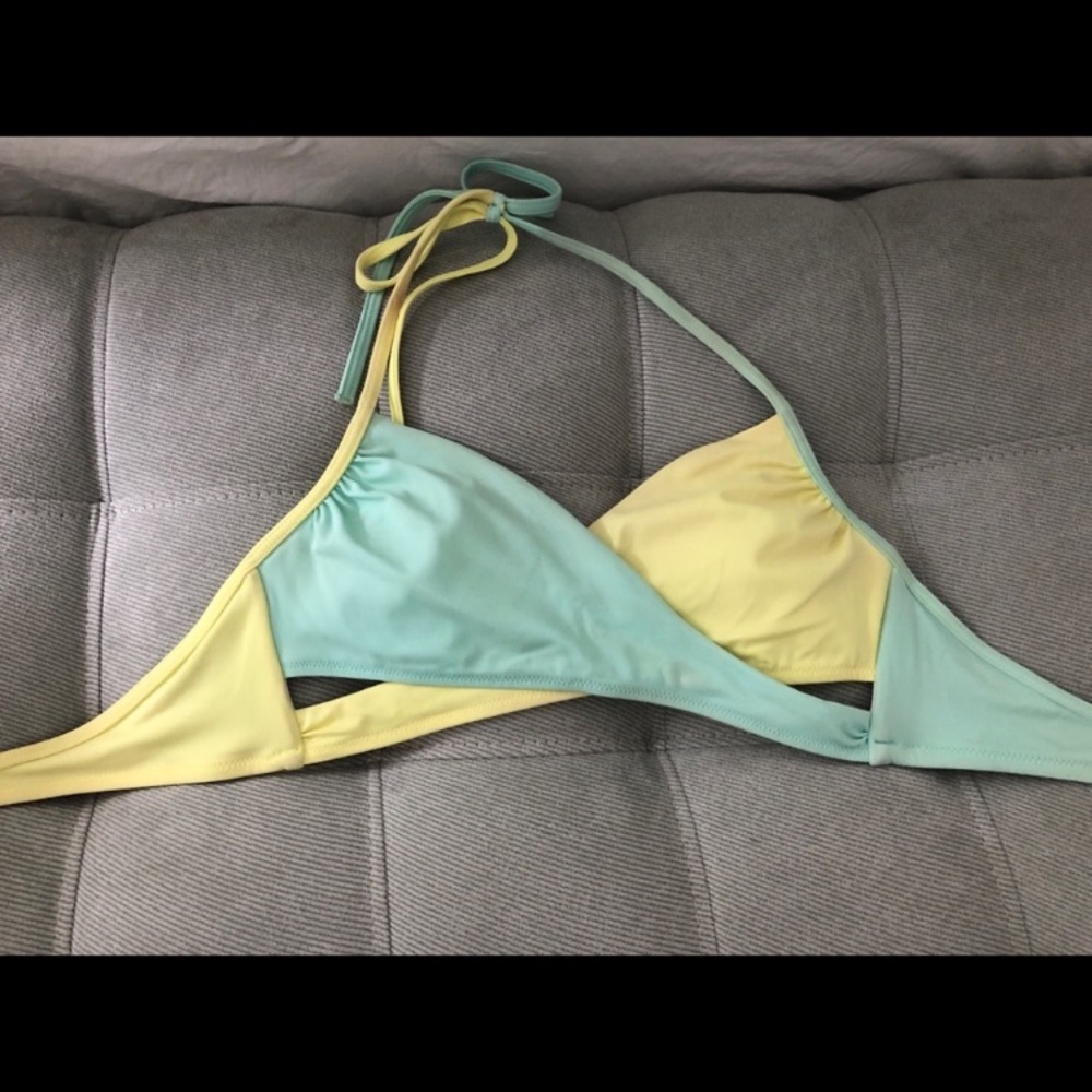 Pink Victoria Secret Yellow and Light green Bikini Top only EUC, size SMALL